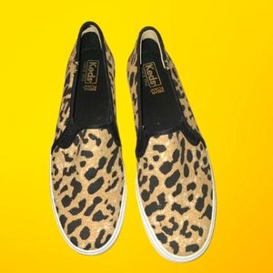 Keds Women's Double decker leopard print slip on shoes